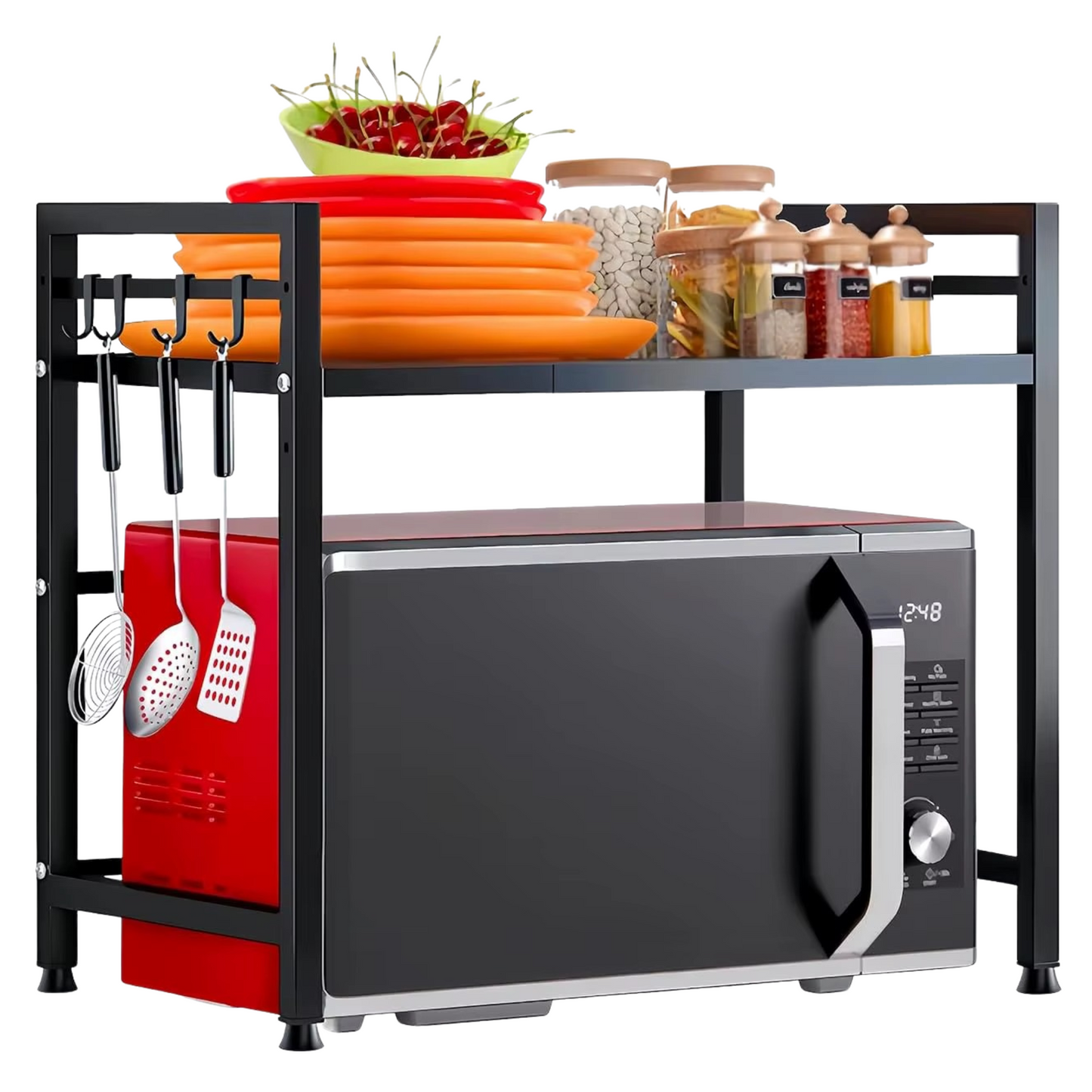 Étagère micro-ondes Extensible 2 niveaux – Noir