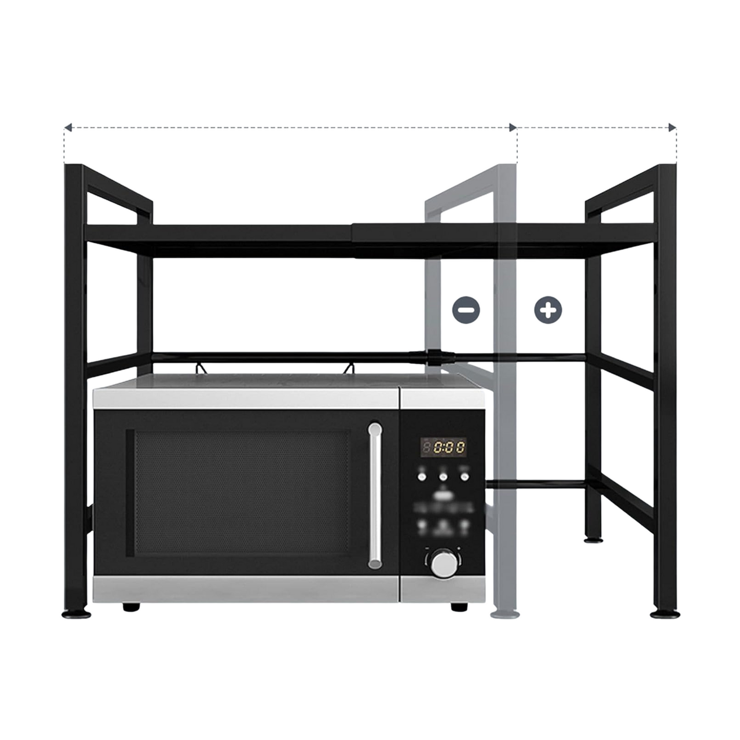 Étagère micro-ondes Extensible 2 niveaux – Noir