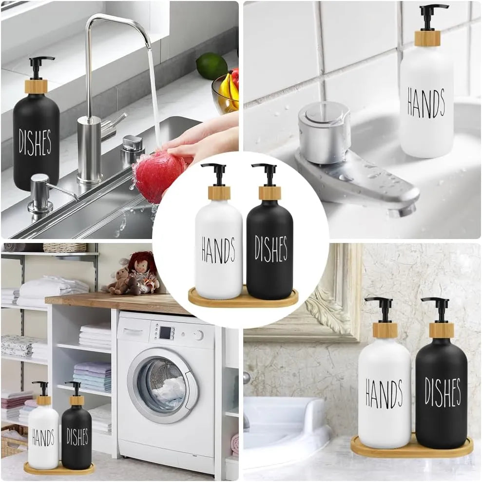 Set de Distributeurs de Savon – Noir & Blanc