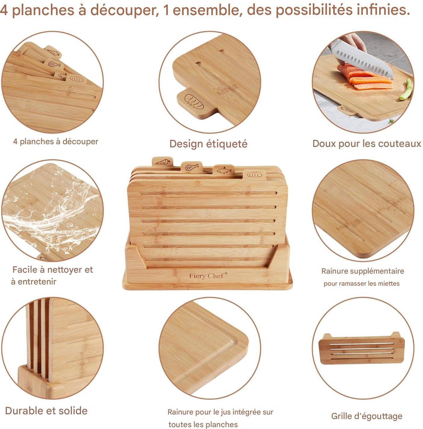 Ensemble de 4 Planches en Bois – Nora