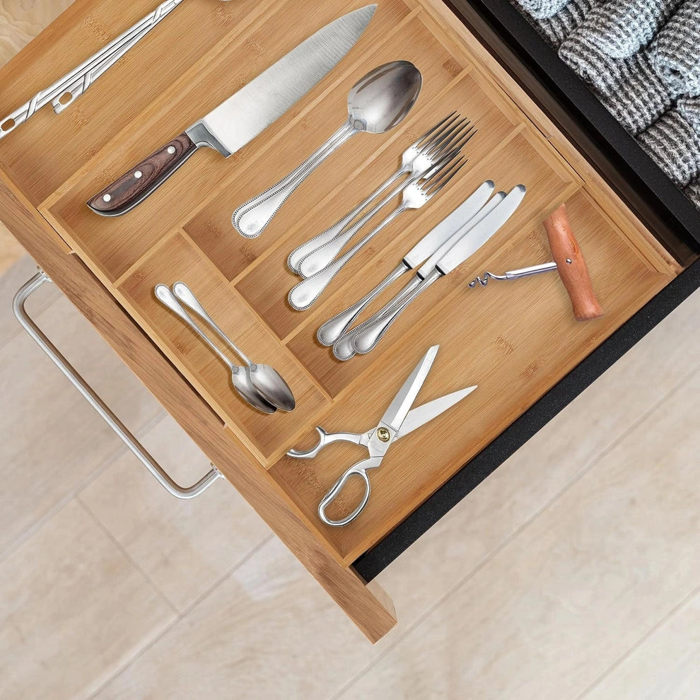 Range-couverts extensible en bambou pour tiroir - Ayla
