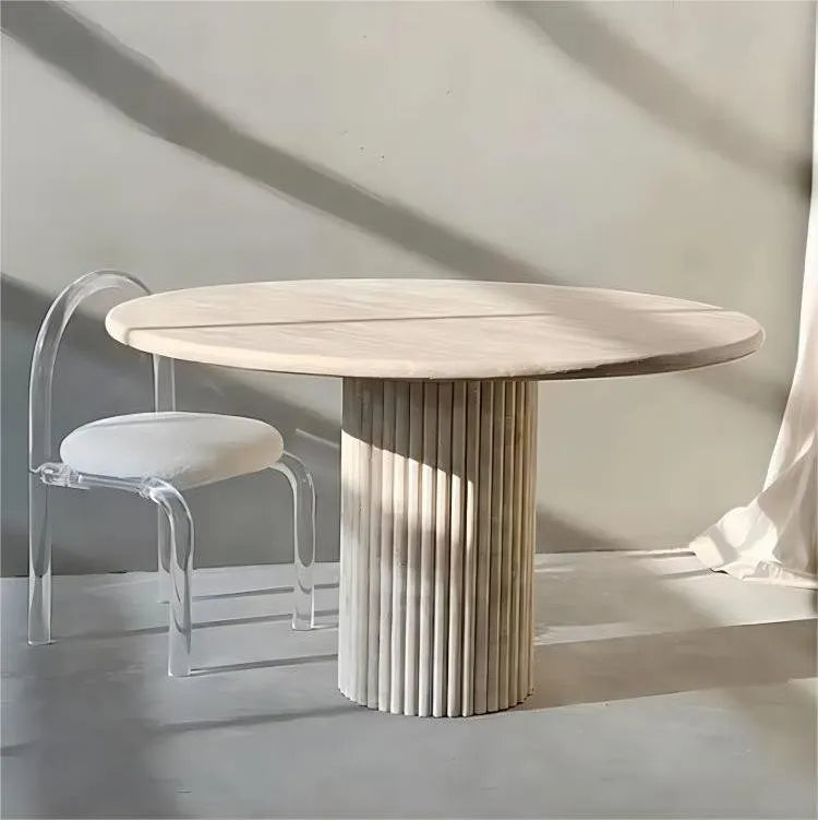 Table ronde en travertin - Ouma