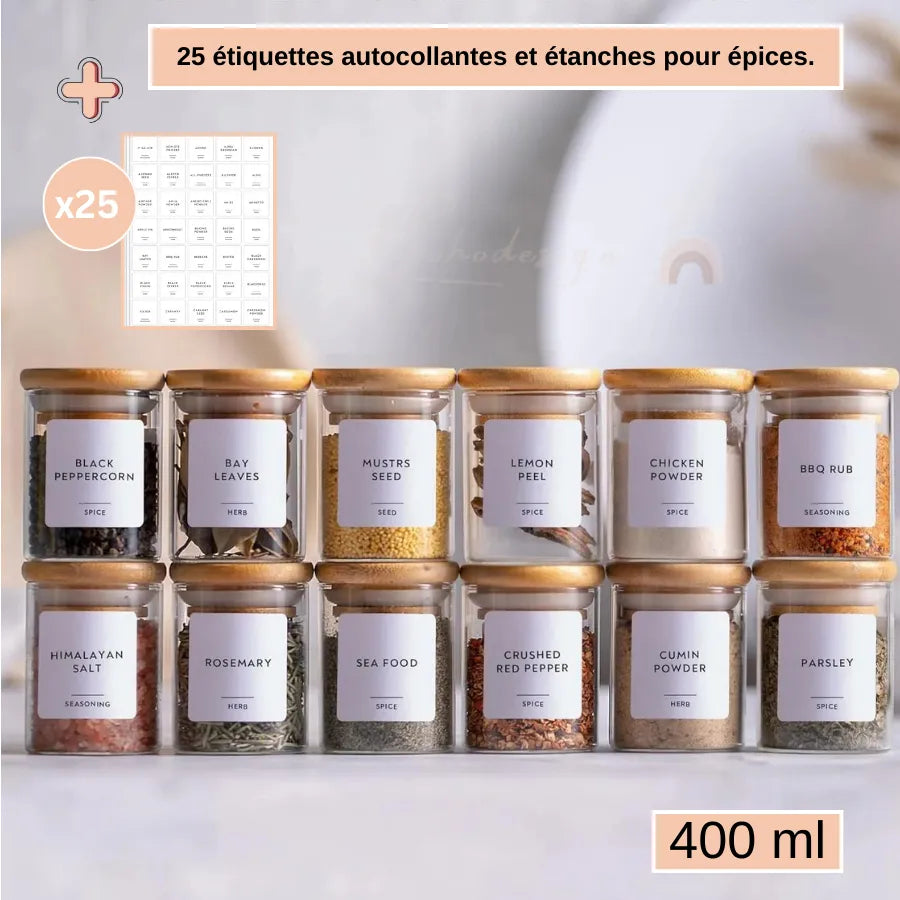 Pots à épices en verre - Maya 400 ml