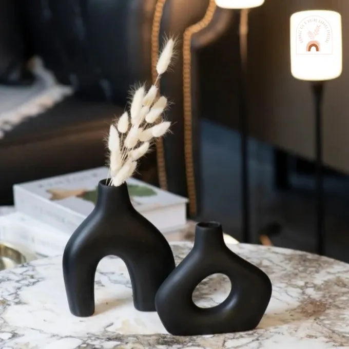 Duo ENZO - Set de 2 Vases Modernes et Minimalistes en céramique