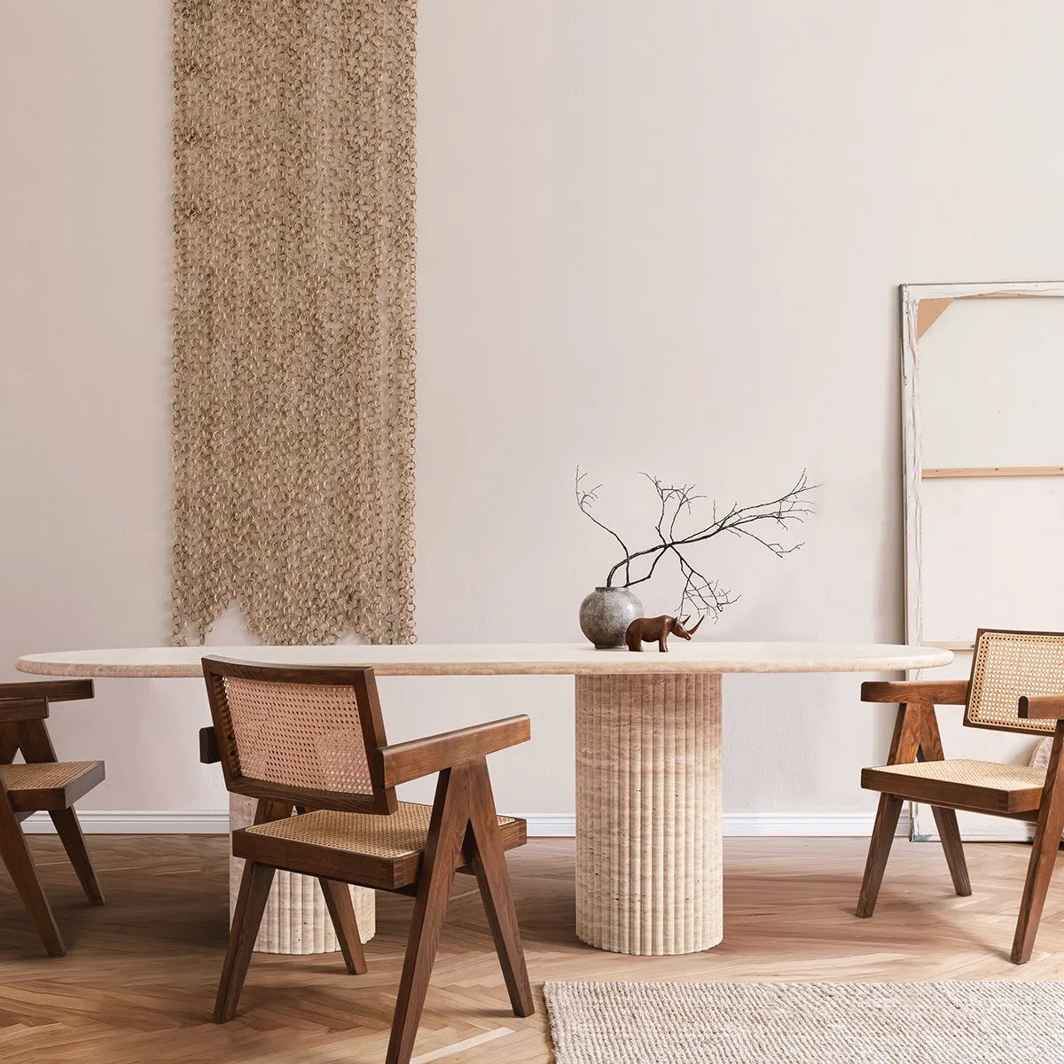 Table ovale en travertin - Zen