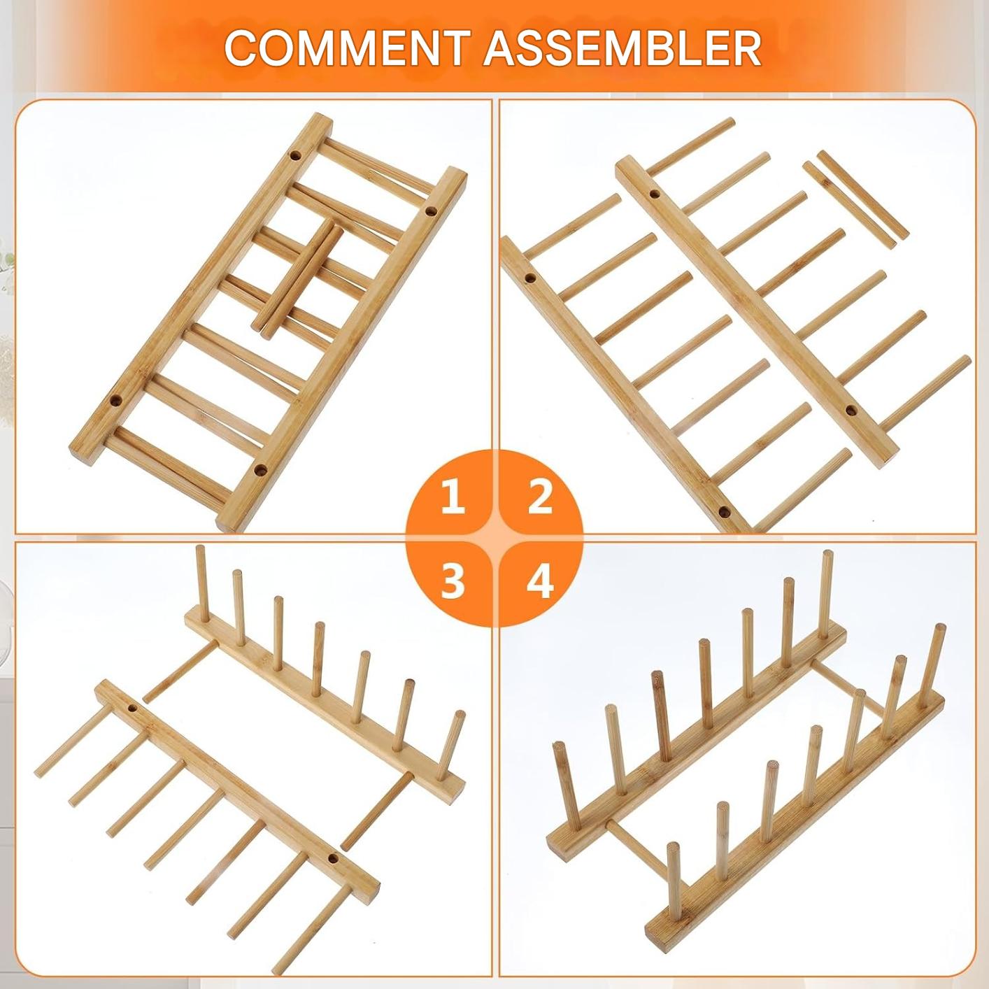 4 Égouttoirs Polyvalents en Bambou - Sofia