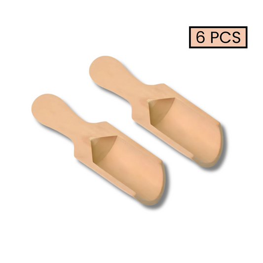 Lot de 6 cuillères en bois pour sel, sucre et épices
