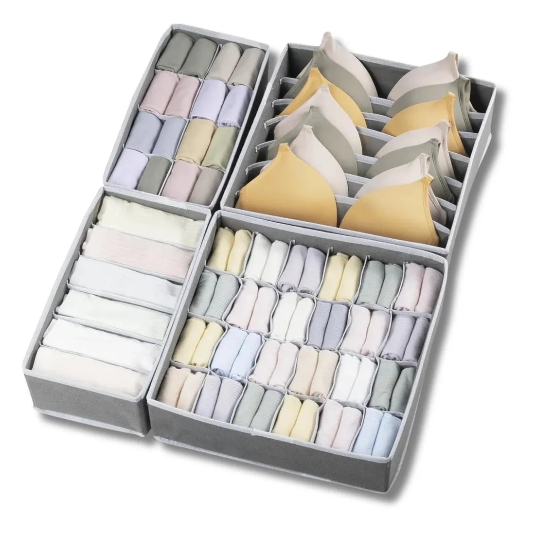 Boîtes de rangement pliables avec couvercles - Lina