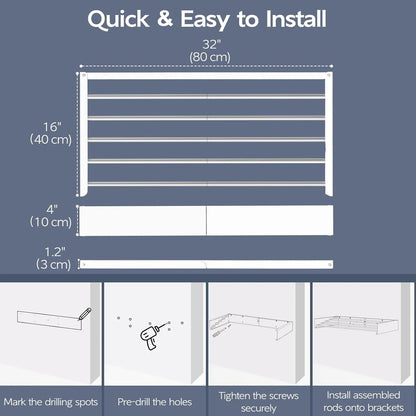 Étendoir Mural Rétractable et Pliable - Naya