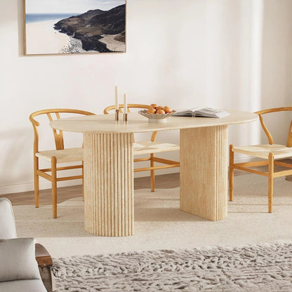 Table ovale en travertin - Nina