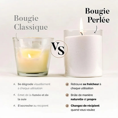 Bougie Perlée Boho – Rechargeable et 100 % personnalisable