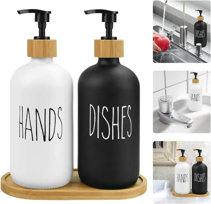 Set de Distributeurs de Savon – Noir & Blanc
