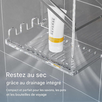 Lot de 2 étagères en acrylique (sans perçage) - Riko