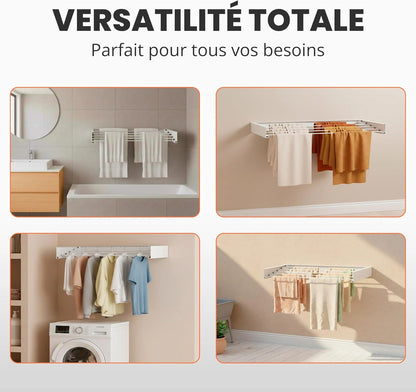 Étendoir Mural Rétractable et Pliable - Naya
