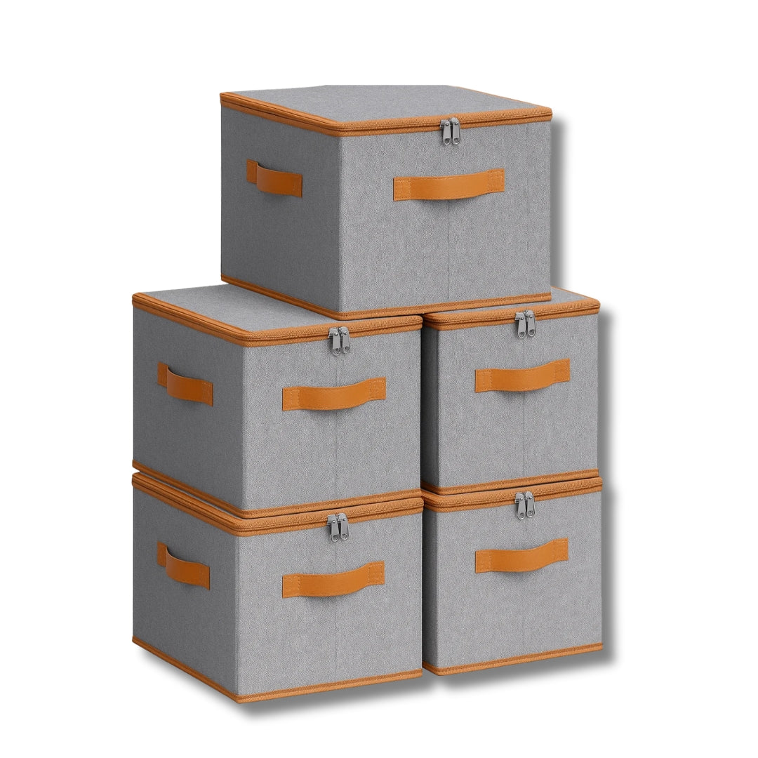 Boîte de rangement pliable avec couvercle - Lina