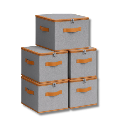 Boîte de rangement pliable avec couvercle - Lina