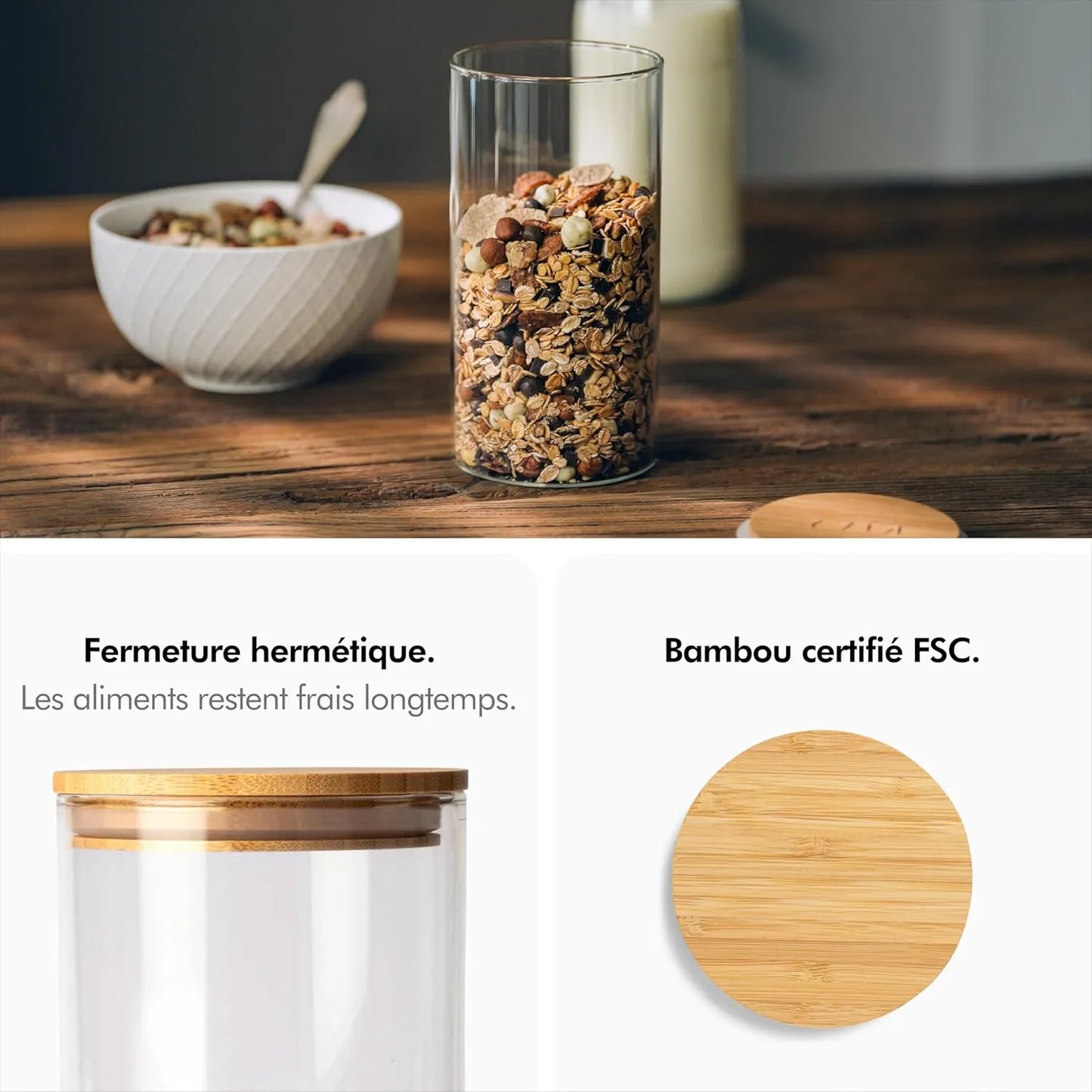 Ensemble de 12 bocaux en verre de différentes taille - Aya