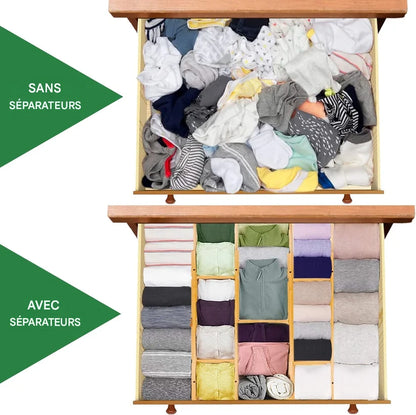 Lot de 4 séparateurs extensibles en bambou - Farah