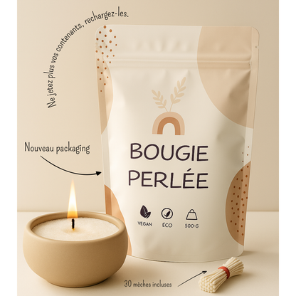 Bougie Perlée Boho – Rechargeable et 100 % personnalisable