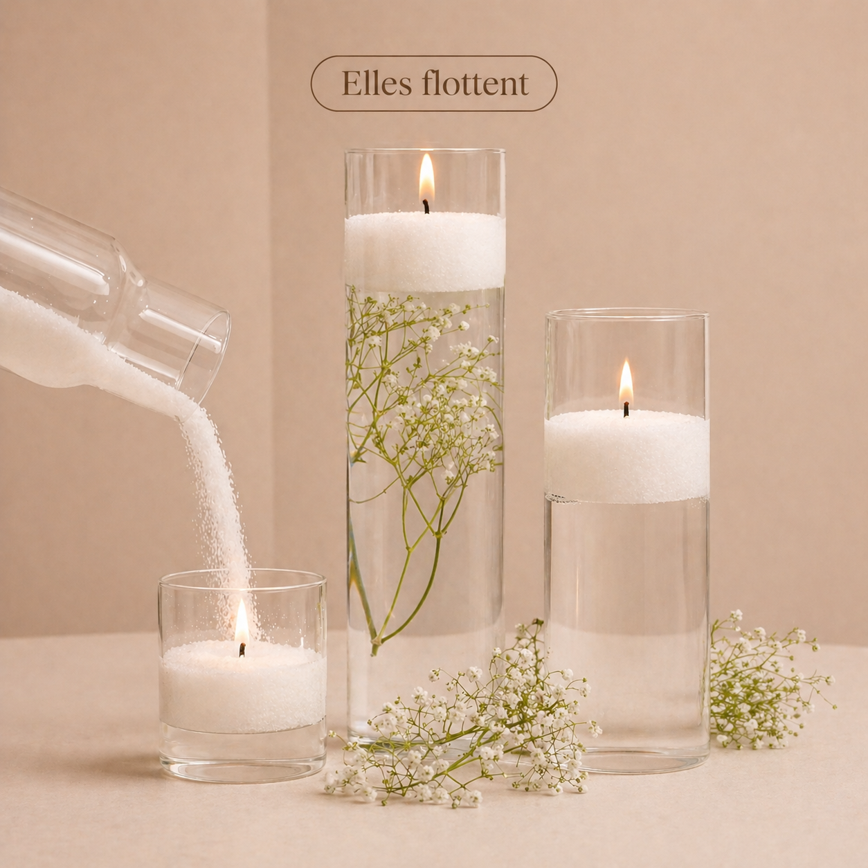 Bougie Perlée Boho - 500 g avec mèches incluses