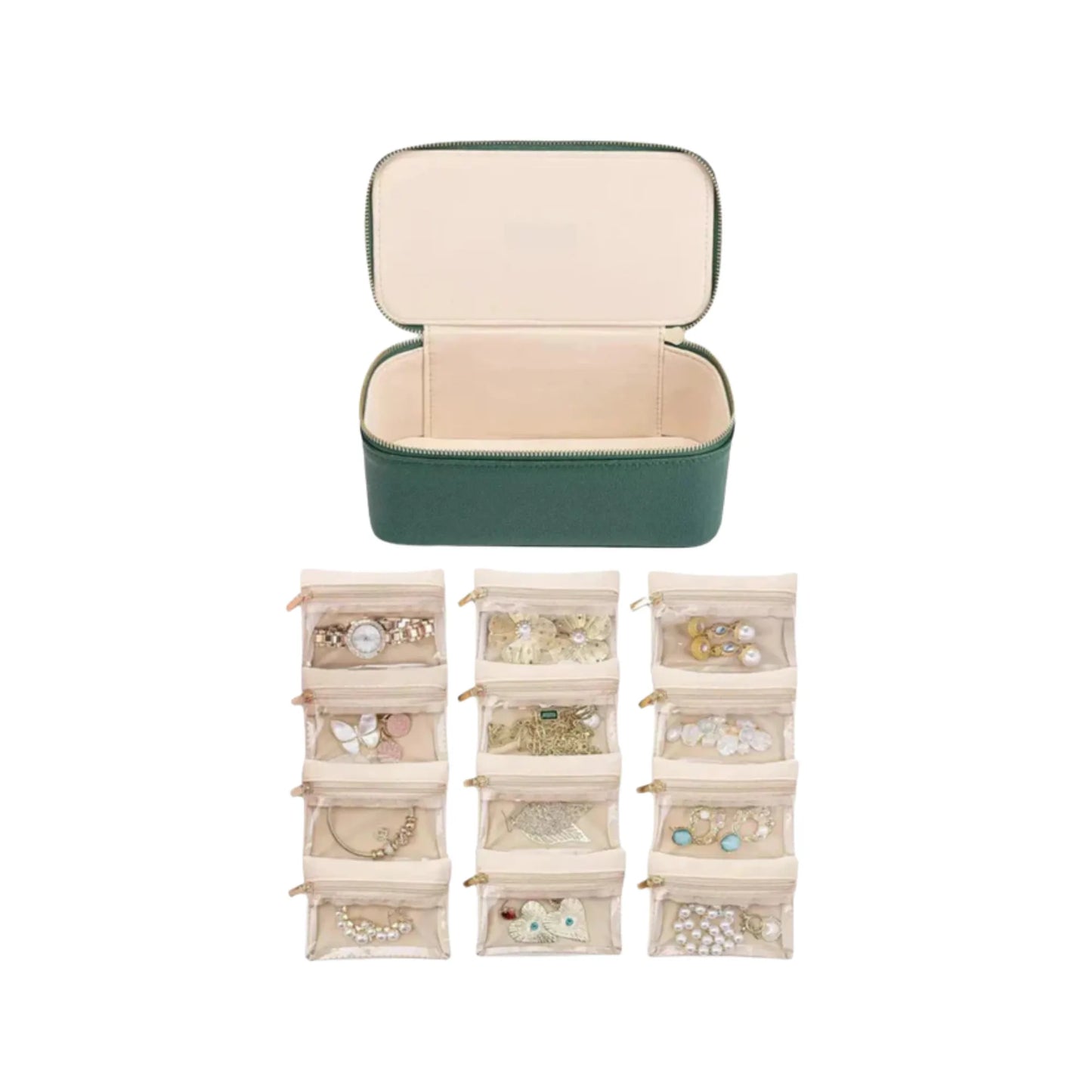 Organisateur de Bijoux de Voyage avec 12 Poches - Hiba