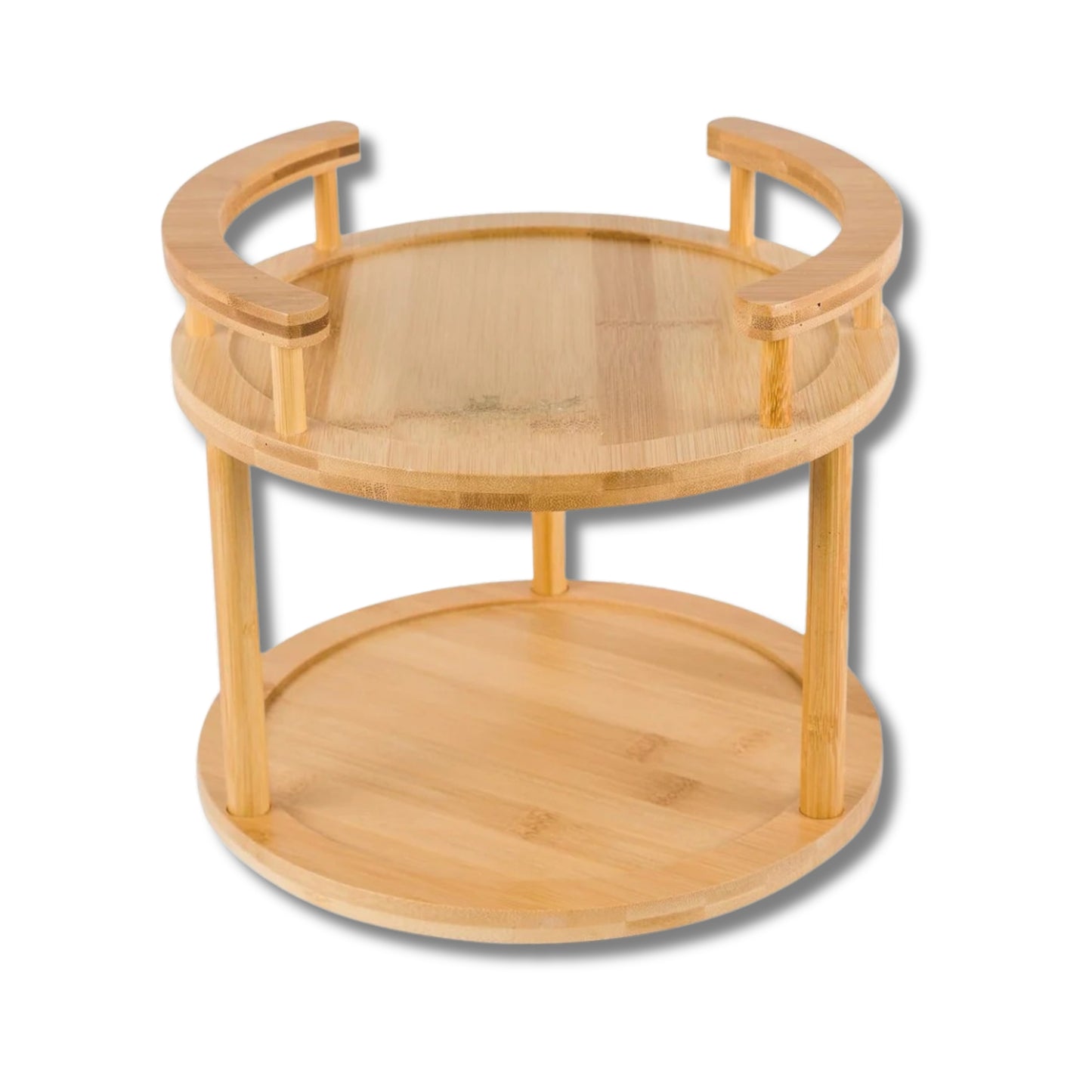 Étagère Rotative 2 Niveaux en Bambou – Mimi