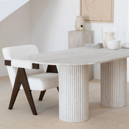 Table ovale en travertin - Zen