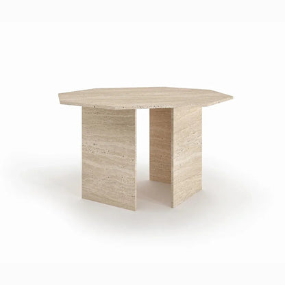 Table hexagonale en travertin - Dani