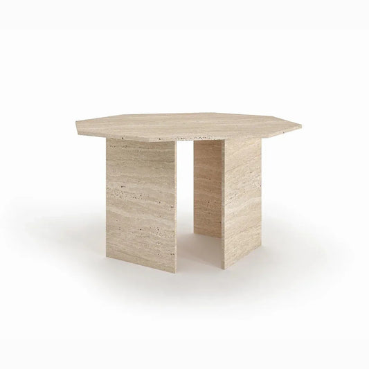 Table hexagonale en travertin - Dani