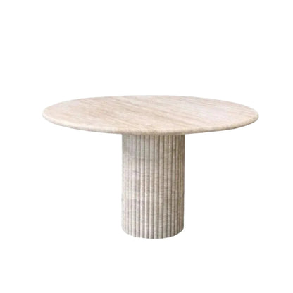 Table à manger ronde en travertin - Ouma