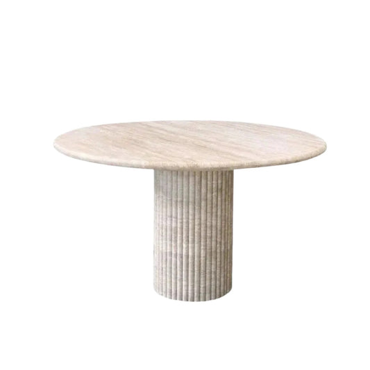 Table à manger ronde en travertin - Ouma