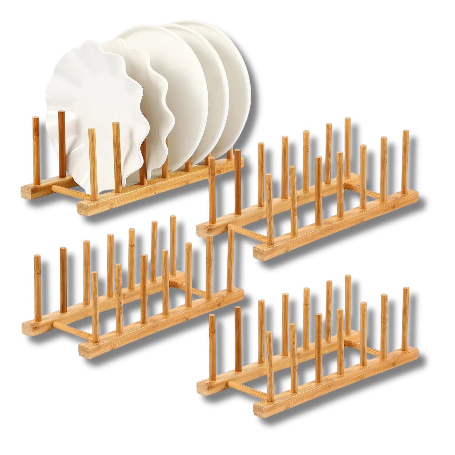 4 Égouttoirs Polyvalents en Bambou - Sofia