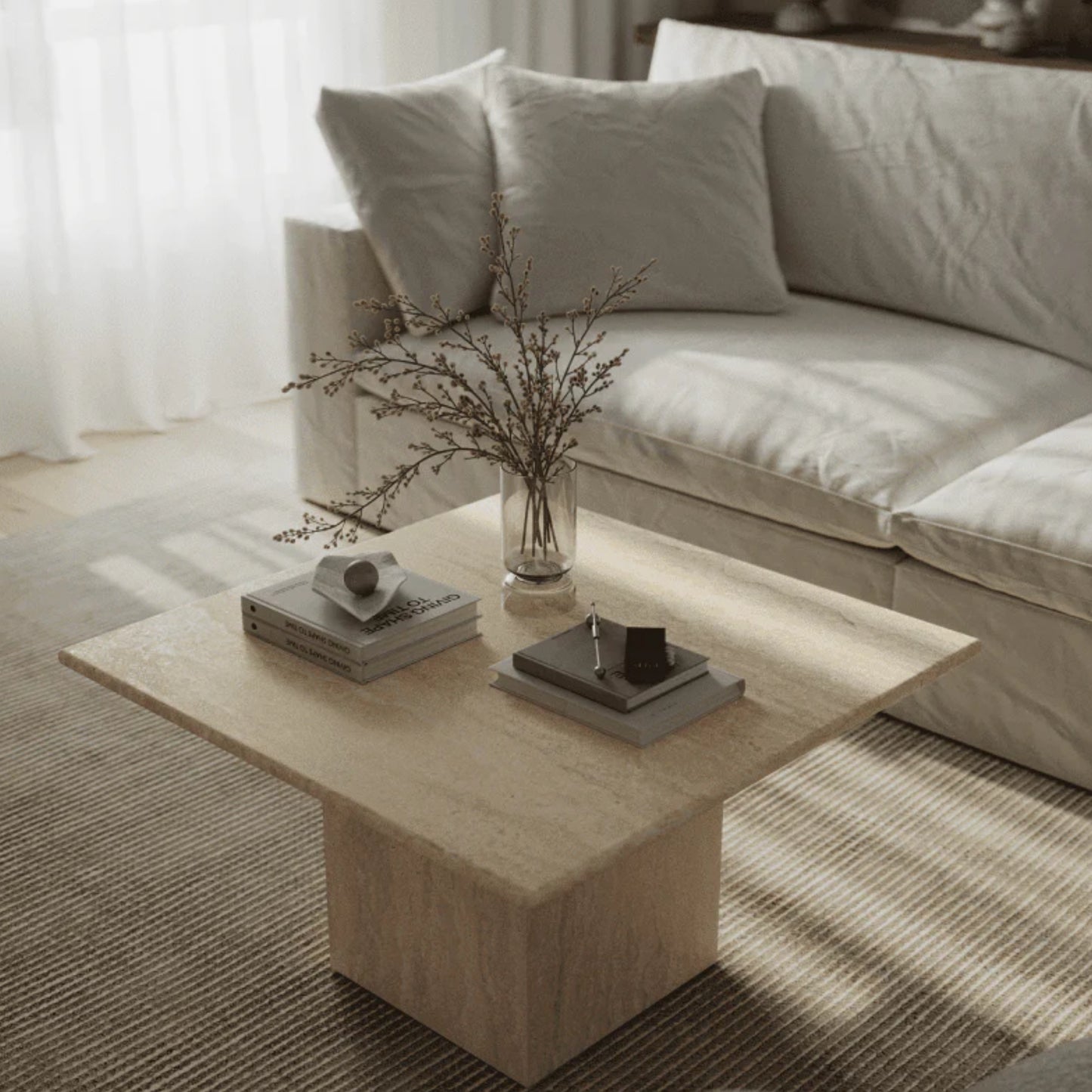 Table basse en travertin - Mira