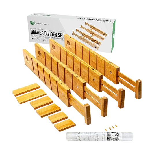 Lot de 4 séparateurs extensibles en bambou - Farah
