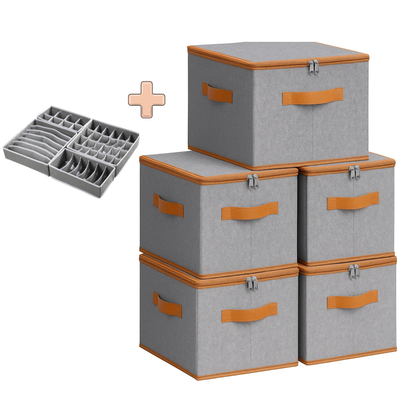 Boîtes de rangement pliables avec couvercles - Lina