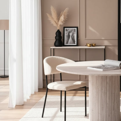 Table à manger ronde en travertin - Ouma