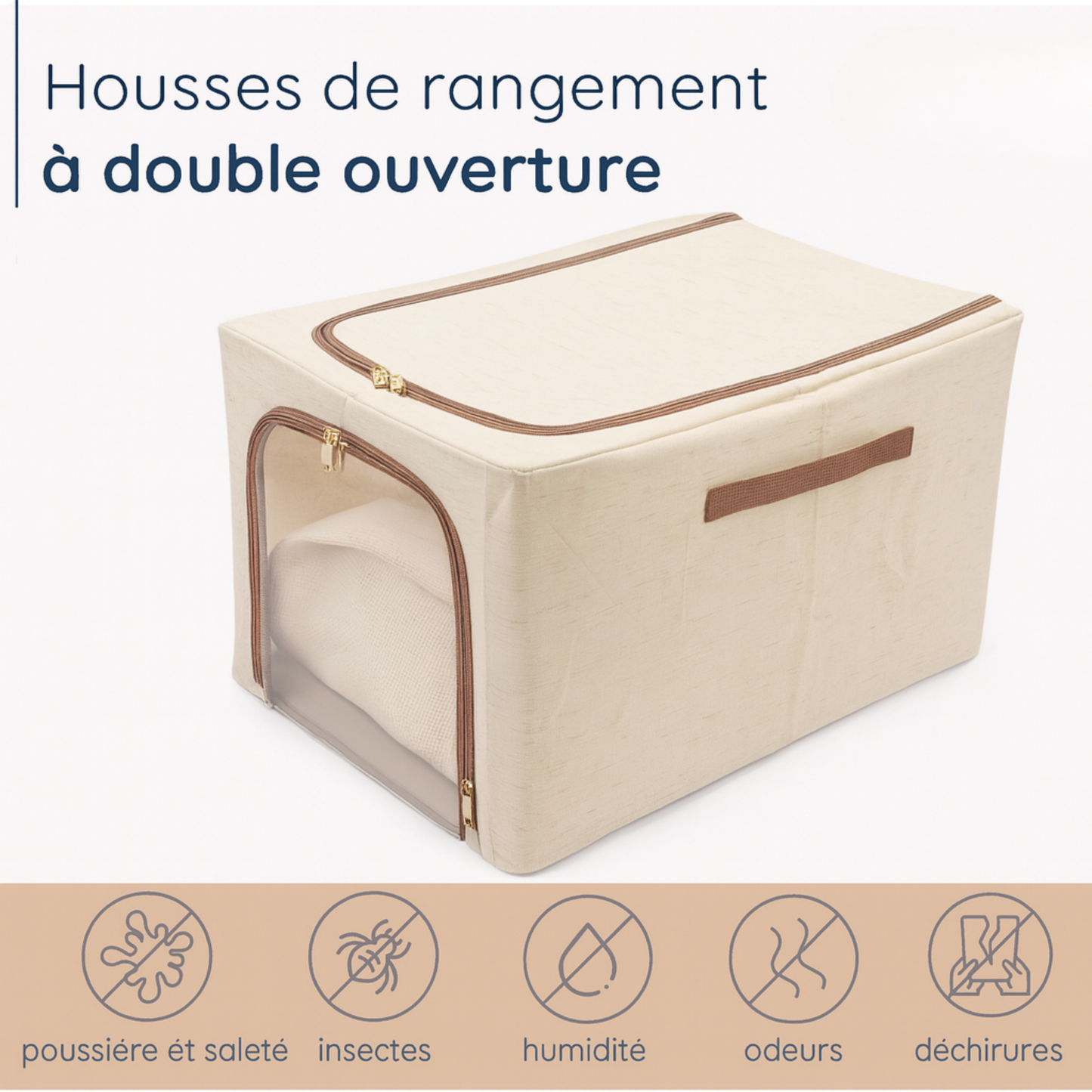 Housse de rangement à double fermeture éclair – Nour