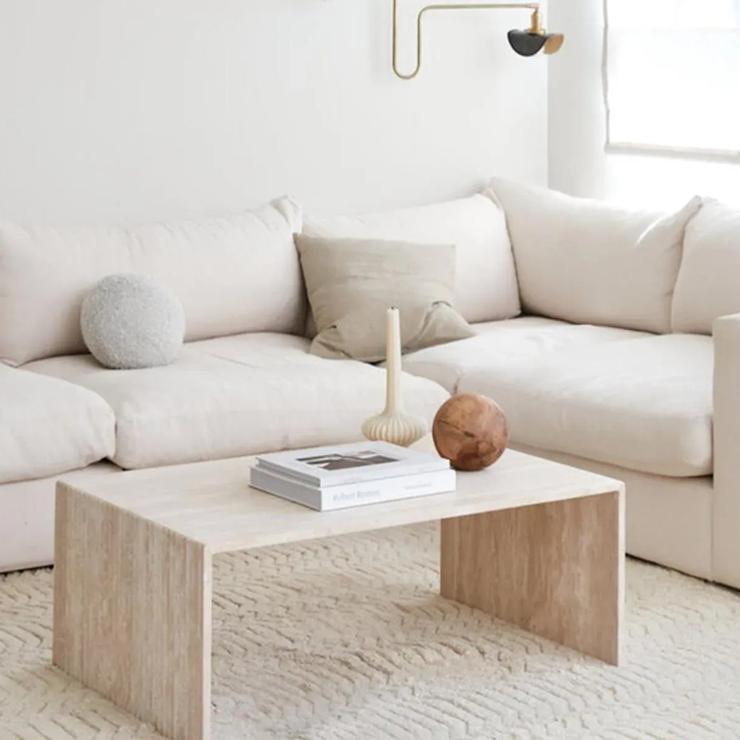 Table basse en travertin - Mona