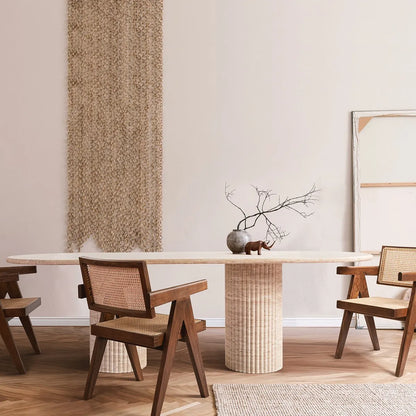 Table ovale en travertin - Zen