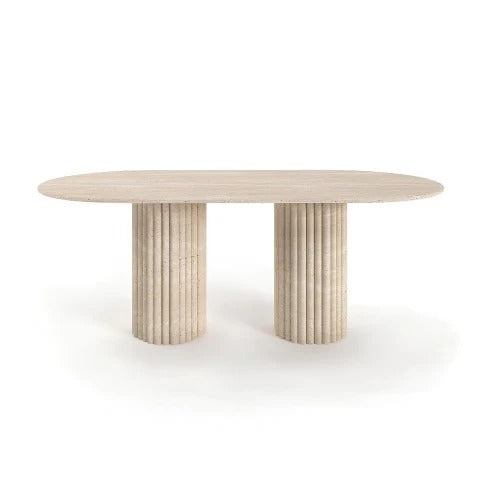 Table ovale en travertin - Zen