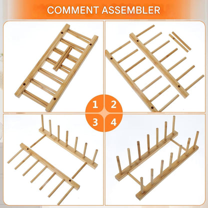 4 Égouttoirs Polyvalents en Bambou - Sofia