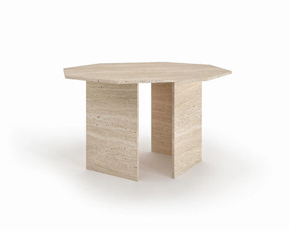 Table hexagonale en travertin - Dani