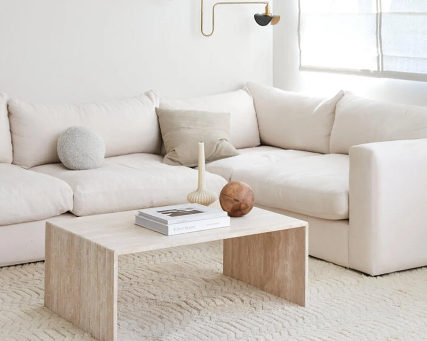 Table basse en travertin - Mona
