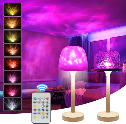 Projecteur Sans Fil à Motif de Vagues de l’Océan 3-en-1