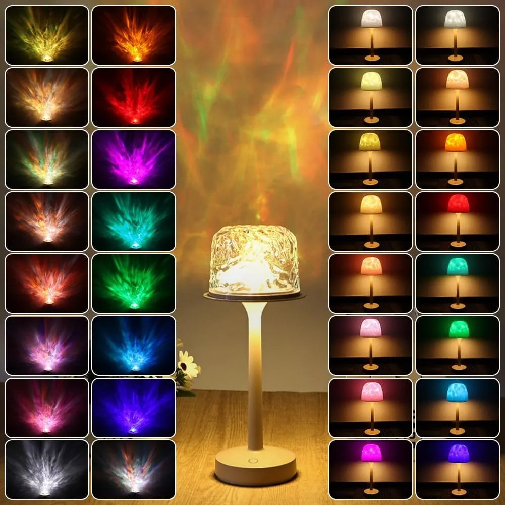 Projecteur Sans Fil à Motif de Vagues de l’Océan 3-en-1