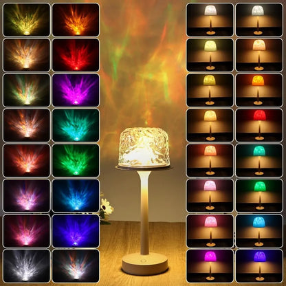 Projecteur Sans Fil à Motif de Vagues de l’Océan 3-en-1